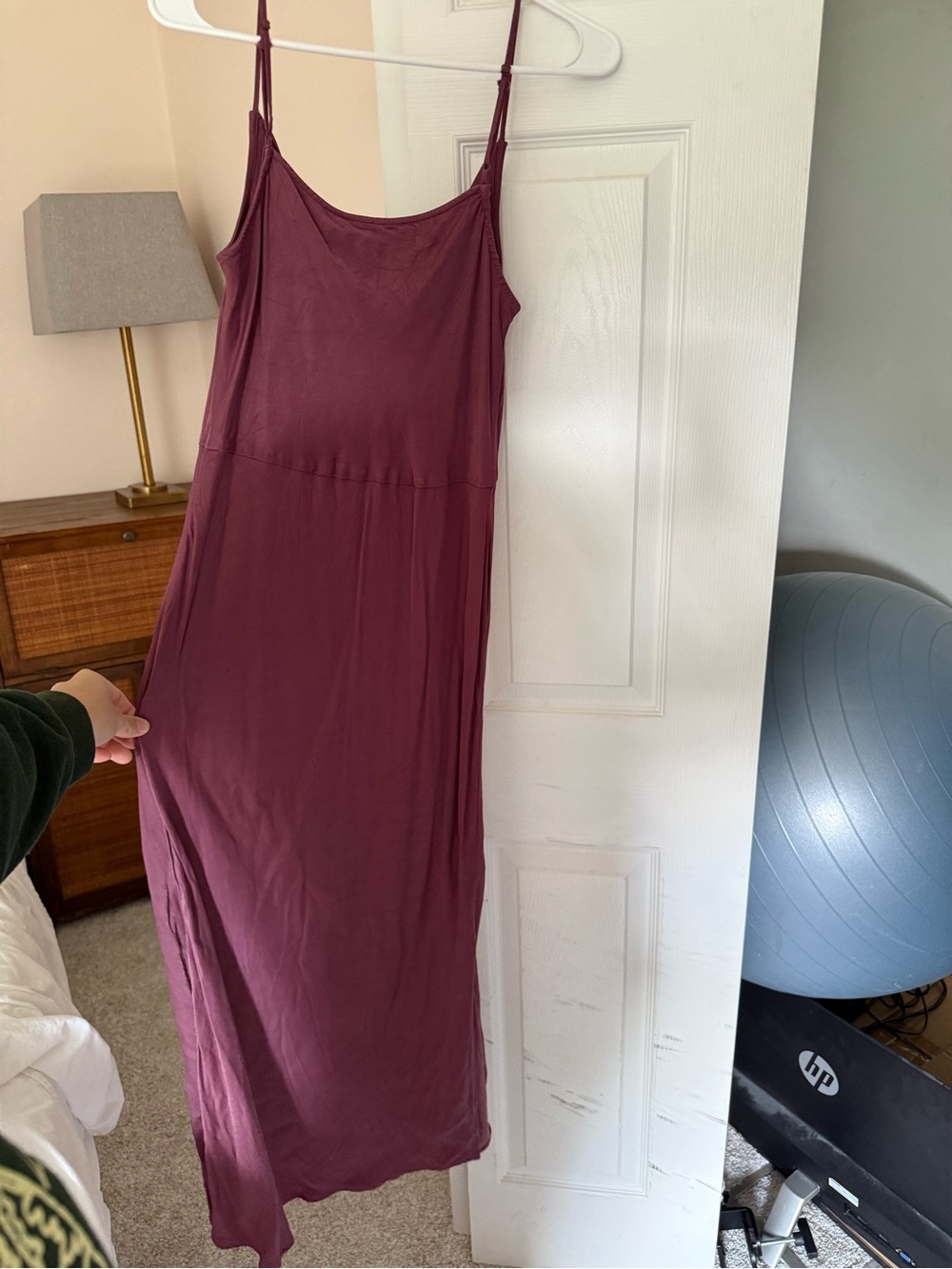 Anthropologie Elyse Bias Satin Cowl Slip Dress in Plum - Picture 4 of 6